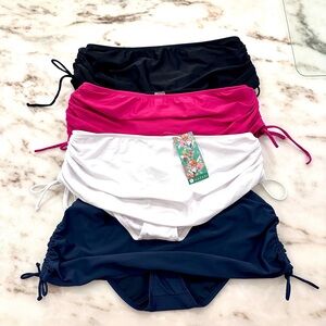 Hapari - 4 - Swim Skirt Bottoms in Black, Hot Pink, White & Navy
